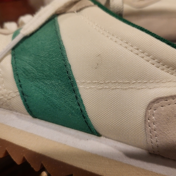 J Crew Retro Suede Leather Sneakers Trainers Green & White Size 8 - Picture 9 of 11